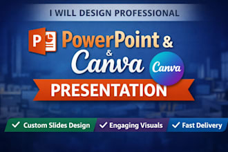 design professional using powerpoint and canva presentation