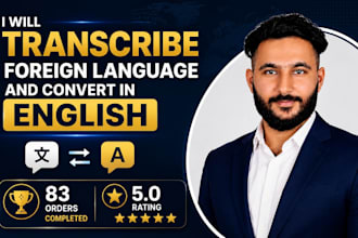 transcribe foreign language and convert in english