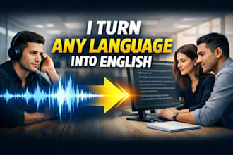 transcribe foreign language audio,video and convert in english
