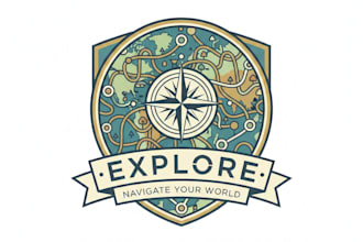 design a clean and creative map logo for your brand