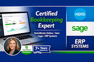 do bookkeeping and accounting in quickbooks online, xero and erp