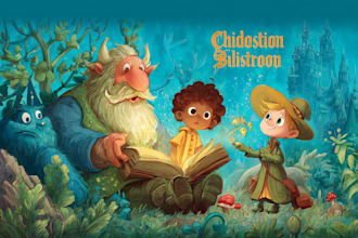 illustrate 3d children story book illustration, kids story book illustration