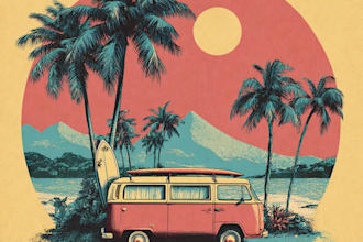 make minimalist retro vintage t shirt design
