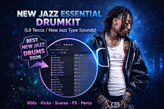 provide a lil tecca type new jazz drum kit