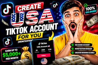 create USA based tiktok account