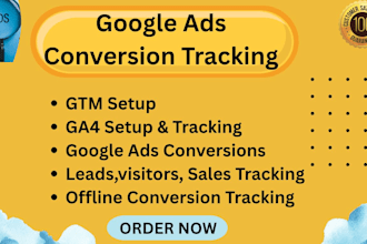 setup google ads conversion tracking with GTM, ga4, offline conversion tracking