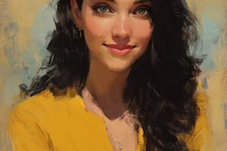 make digital realistic portrait art oil painting style