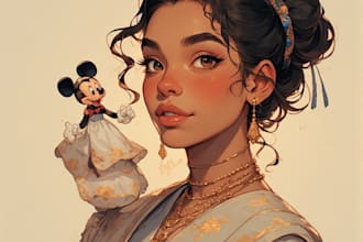 unique disney cartoon portrait for you