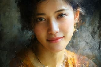 paint couple portrait painting in oil canvas with shipping