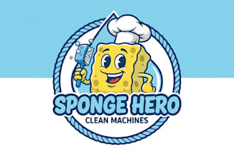 design a clean and memorable sponge logo for your brand