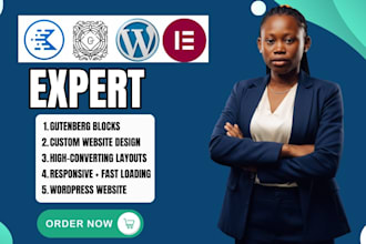 build kadence wordpress website with kadence blocks, gutenberg block,kadence pro