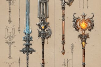 draw your prop or fantasy weapon designs