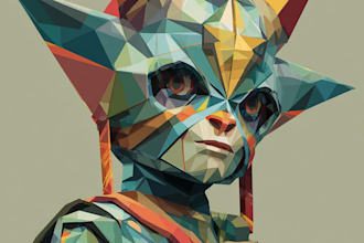 create a low poly characters portrait for your photo