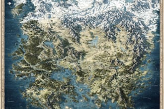 create a jaw dropping fantasy, board game, or dnd map illustration