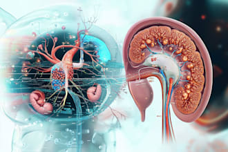 create futuristic medical anatomy  kidney visualizations