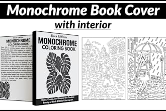 create custom monochrome coloring pages for amazon KDP