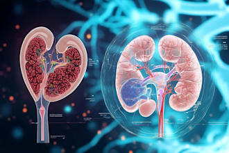 create advanced kidney anatomy medical comparison illustrations