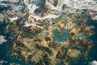 create a jaw dropping fantasy, board game, or dnd map illustration