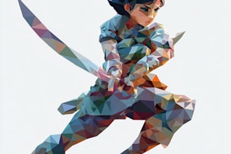 draw a geomatric low poly or pop art illustration for you