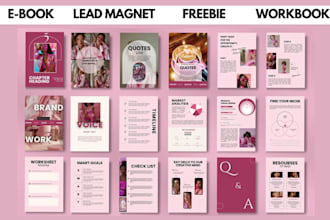 design your pink lead magnet, ebook, workbook, freebie or canva template
