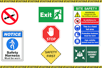 design professional safety sign and safety poster for workplace