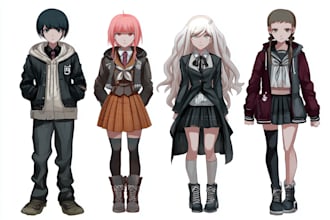 make a fancy danganronpa style character with  personality
