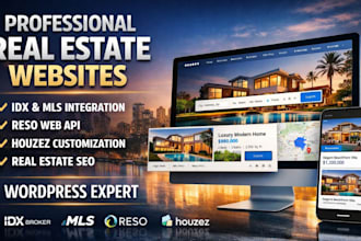 build real estate website showcase idx mls huzez  reso web API wordpress expert