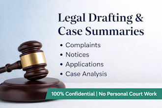 draft legal documents, complaints and case summaries