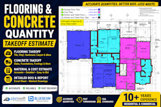 do flooring and concrete quantity takeoff estimate