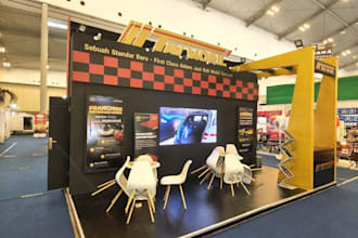 design a professional exhibition booth with detailed booth plans