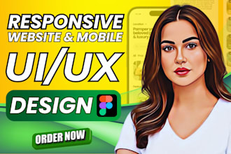 do ui ux figma website design mockup, prototype, web mobile app nd landing page