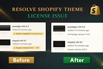 install your shopify theme and resolve license issue