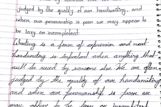 write your text in neat and clean handwritten notes