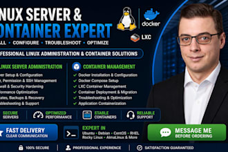 install, configure and troubleshoot linux servers and containers