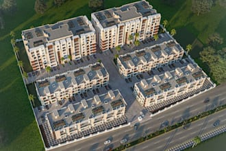 buildup cgi residential block, urban amenity development, old exterior remodel
