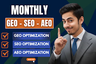 provide monthly GEO SEO services for your website