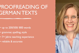 proofread short german texts for grammar and spelling