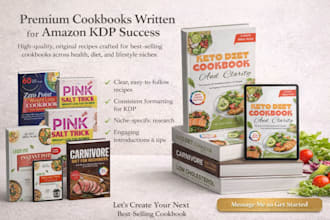 be your cookbook writer, write high quality recipes for KDP