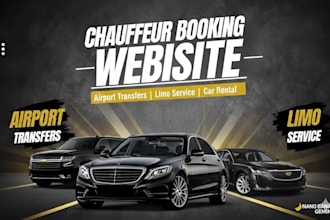 design luxury chauffeur , limo booking, airport, car rental wordpress website