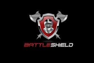 design mascot clothing brand battle shield logo