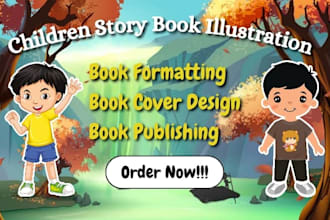 do children book illustration, kdp book formatting, children book design