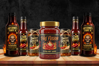 do sauce, spice, ketchup, seasoning,salsa and jar labels