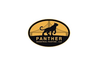 design unique panther industrial painting logo