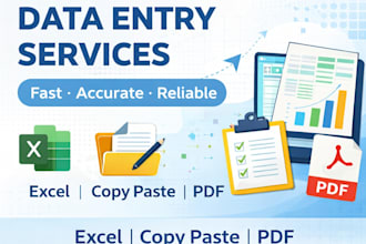 do accurate data entry, copy paste, and excel work