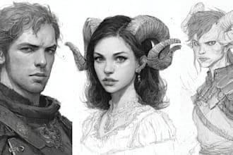 draw character design in sketch