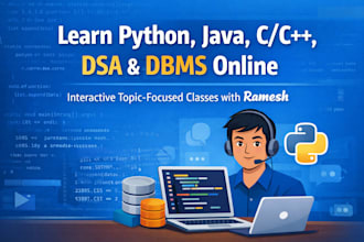 teach python java c dsa dbms and cs fundamentals for beginners