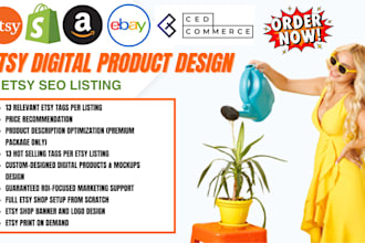 design etsy digital product etsy hyperlinked digital planner etsy seo listing