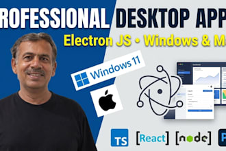 develop professional windows and mac desktop applications using electron js