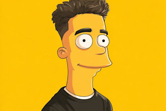 draw you yellow cartoon in simpsons style