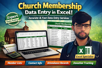 handle church membership data entry in exce